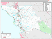San Luis Obispo-Paso Robles-Arroyo Grande Wall Map Premium Style